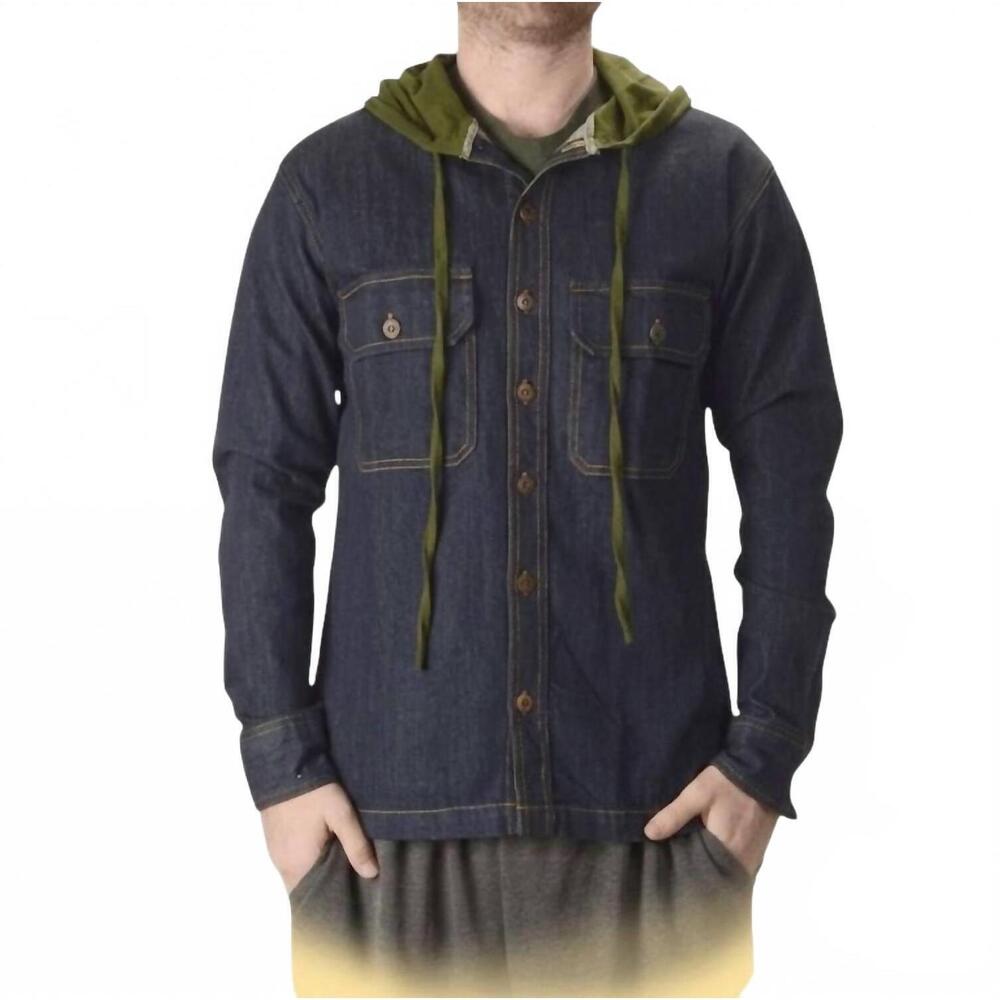 NEW GYPSY ROSE grateful dead denim jacket with hood in blue
